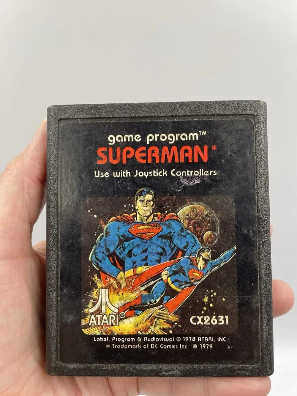 DC Comics SUPERMAN CX2631 (Atari 2600 1979) Video Game Cartridge Only Arcade